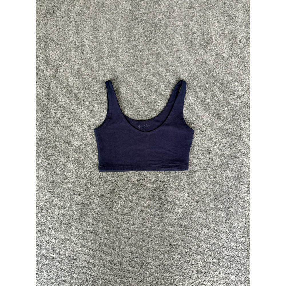 John Galt Brandy Melville Navy Blue Scoop Neck Crop Tank Top MH228D-622
